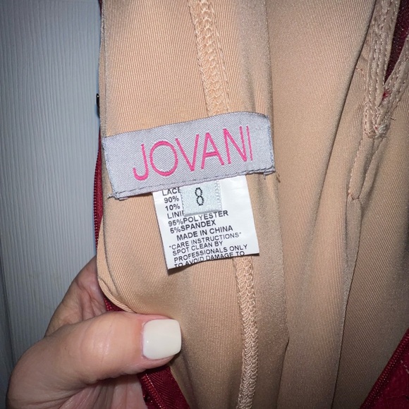 Jovani Red Lace Prom Dress - Picture 5 of 10